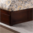 Concord King Wood Platform Bed with Footboard & 2 Storage Drawers in Walnut