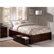 AFI Concord Urban King Storage Solid Wood Platform Bed in Walnut