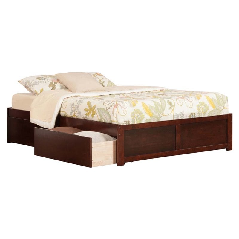 AFI Concord Urban King Storage Solid Wood Platform Bed in Walnut