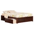 AFI Concord Urban King Storage Solid Wood Platform Bed in Walnut