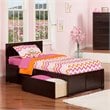 Orlando Twin XL Wood Platform Bed with Footboard and Storage Drawers in Espresso