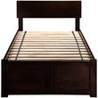 Orlando Twin XL Wood Platform Bed with Footboard and Storage Drawers in Espresso