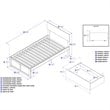 Orlando Twin XL Wood Platform Bed with Footboard and Storage Drawers in Espresso