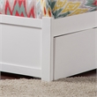 Orlando Twin Wood Platform Bed with Footboard and Twin Trundle in White