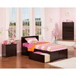 Orlando Twin Wood Platform Bed with Footboard and Storage Drawers in Espresso