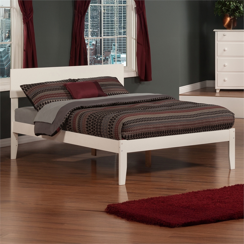 Orlando Full Solid Wood Platform Bed in White