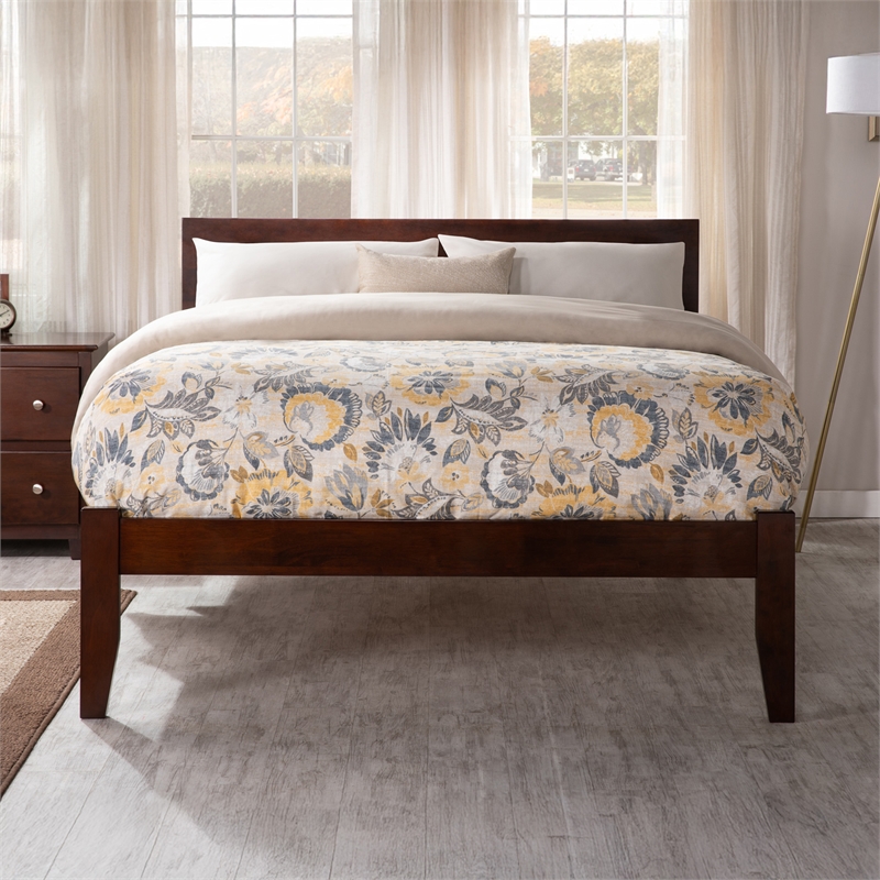 Orlando Full Solid Wood Platform Bed in Walnut