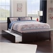 Orlando Full Wood Platform Bed with Footboard and Twin Trundle in Espresso