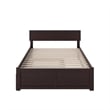 Orlando Full Wood Platform Bed with Footboard and Twin Trundle in Espresso