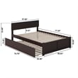 Orlando Full Wood Platform Bed with Footboard and Twin Trundle in Espresso