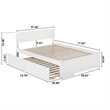 Orlando Full Wood Platform Bed with Footboard and Twin Trundle in White