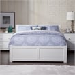 Orlando Full Wood Platform Bed with Footboard and Twin Trundle in White