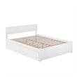 Orlando Full Wood Platform Bed with Footboard and Storage Drawers in White