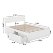 Orlando Full Wood Platform Bed with Footboard and Storage Drawers in White