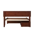 Orlando Full Wood Platform Bed with Footboard and Storage Drawers in Walnut