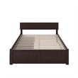 Orlando Queen Wood Platform Bed with Footboard and Storage Drawers in Espresso