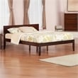 Orlando King Wood Platform Bed with Modern Panel Headboard in Walnut