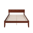 Orlando King Wood Platform Bed with Modern Panel Headboard in Walnut