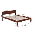 Orlando King Wood Platform Bed with Modern Panel Headboard in Walnut