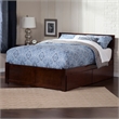 Orlando King Wood Platform Bed with Footboard and Storage Drawers in Walnut