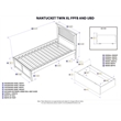 AFI Nantucket Twin XL Solid Wood Bed with Storage Drawers in Espresso
