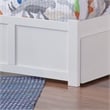 Nantucket Twin XL Wood Platform Bed with Footboard and Storage Drawers in White