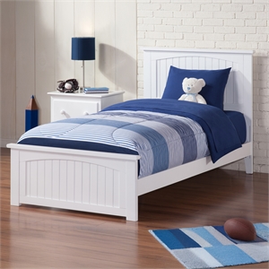 Nantucket Twin XL Wood Foundation Bed with Matching Footboard in White