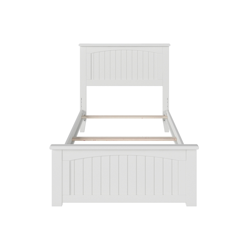 Nantucket Twin XL Wood Foundation Bed with Matching Footboard in White