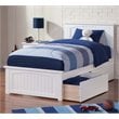 Nantucket Twin XL Wood Platform Bed with Matching Footboard & Drawers in White