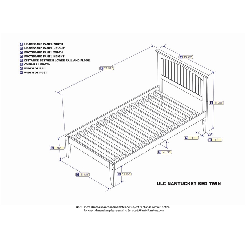 Nantucket Twin Solid Wood Platform Bed in Espresso
