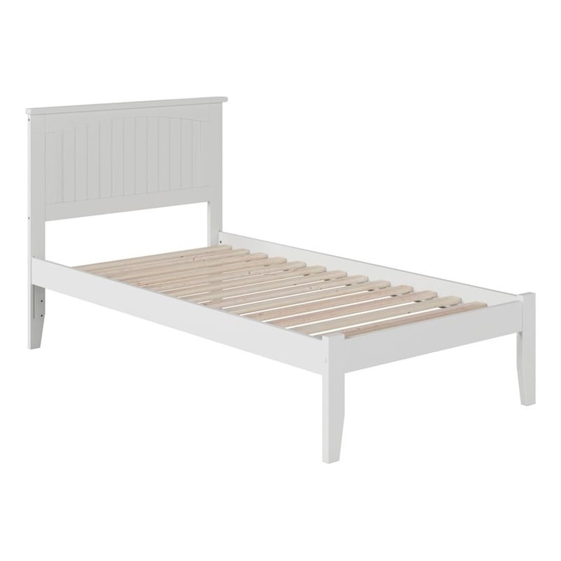 AFI Nantucket Twin Solid Wood Platform Bed with Attachable USB in White