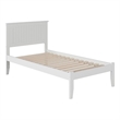 AFI Nantucket Twin Solid Wood Platform Bed with Attachable USB in White