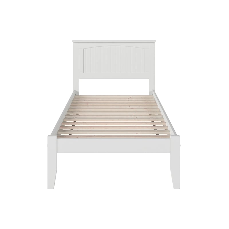 AFI Nantucket Twin Solid Wood Platform Bed with Attachable USB in White