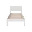 AFI Nantucket Twin Solid Wood Platform Bed with Attachable USB in White