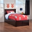 Nantucket Twin Wood Platform Bed with Footboard and Storage Drawers in Espresso