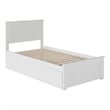 AFI Nantucket Solid Wood Twin Platform Bed with Twin Trundle in White