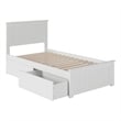 Nantucket Twin Wood Platform Bed with Matching Footboard and Drawers in White