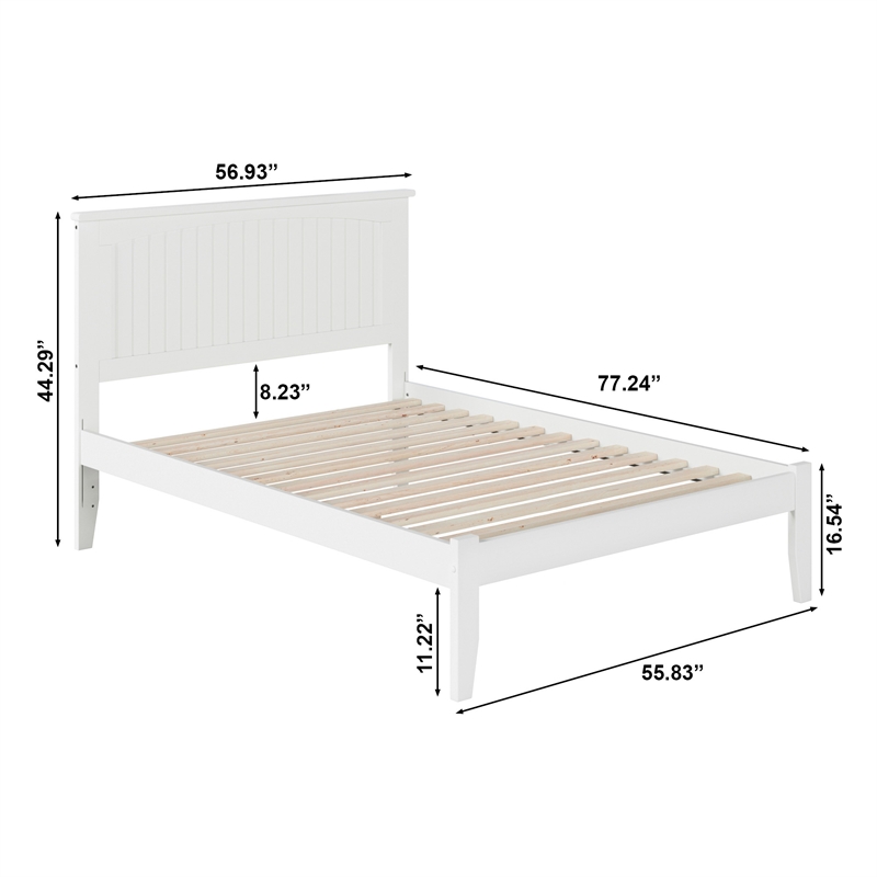 Nantucket Full Solid Wood Platform Bed in White