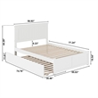 Nantucket Full Wood Platform Bed with Footboard and Twin Trundle in White