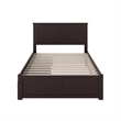 Nantucket Full Wood Platform Bed with Footboard and Storage Drawers in Espresso