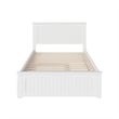 Nantucket Full Platform Bed with Matching Footboard and Twin Trundle in White