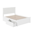Nantucket Full Wood Platform Bed with Matching Footboard and Drawers in White