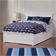Nantucket Full Wood Platform Bed with Matching Footboard and Drawers in White