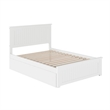 Nantucket Full Wood Platform Bed with Matching Footboard and Drawers in White