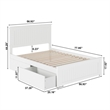 Nantucket Full Wood Platform Bed with Matching Footboard and Drawers in White