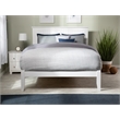 AFI Nantucket Queen Solid Wood Platform Bed with USB Charging Station in White