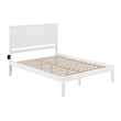 AFI Nantucket Queen Solid Wood Platform Bed with USB Charging Station in White