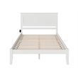 AFI Nantucket Queen Solid Wood Platform Bed with USB Charging Station in White