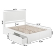 Nantucket Queen Wood Platform Bed with Footboard and Storage Drawers in White