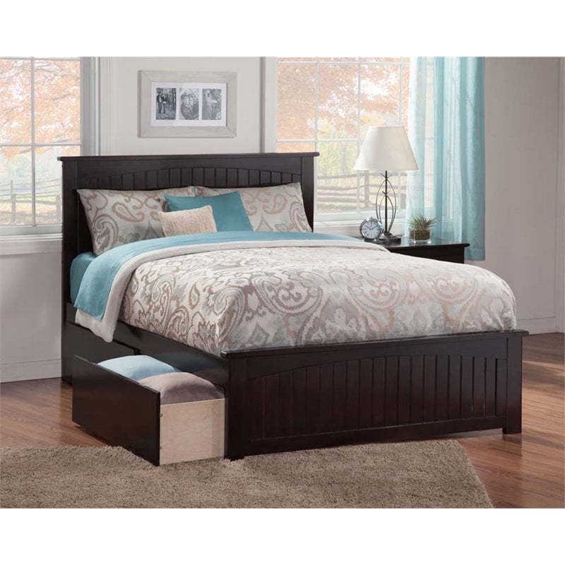 Atlantic Furniture Nantucket Queen Storage Platform Bed in Espresso
